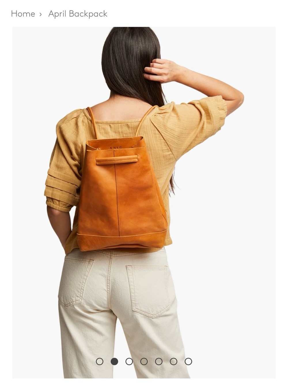 Able Leather Backpack in Whiskey Brown